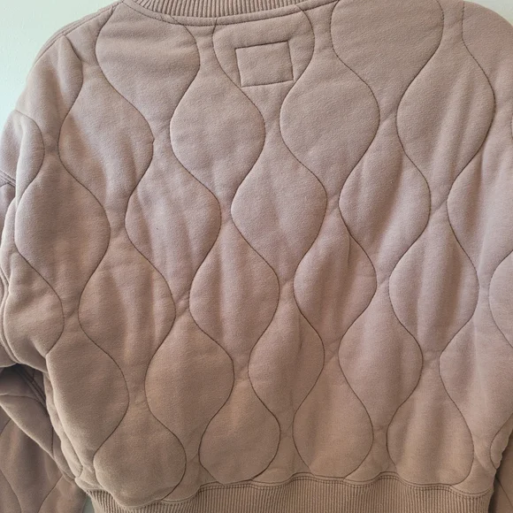 Abercrombie & Fitch Quilted Bomber Jacket -  Tan/Beige - Picture 3 of 12